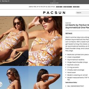One shoulder one-piece cut out swimsuit by PacSun size XXS